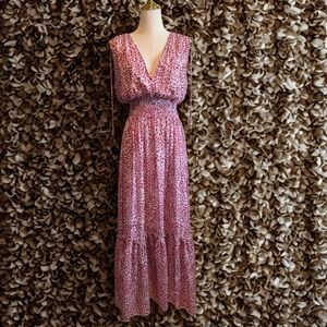 Chic Pink Leopard Maxi Dress